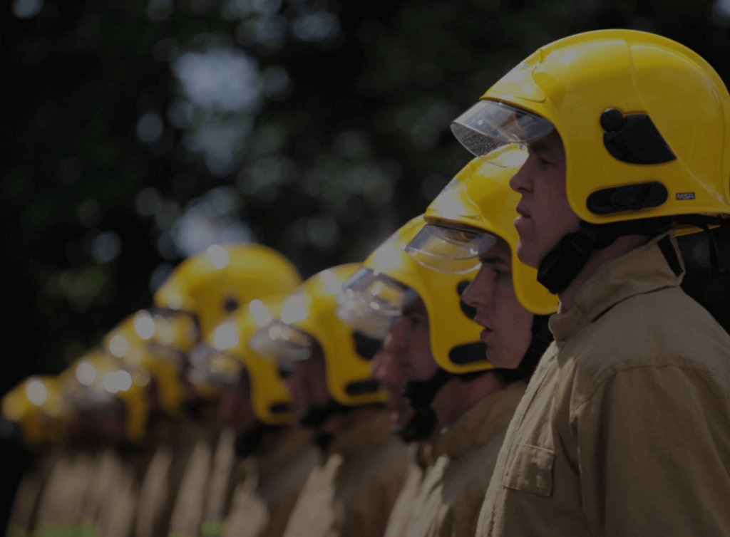 Line of NIFRS Firefighters