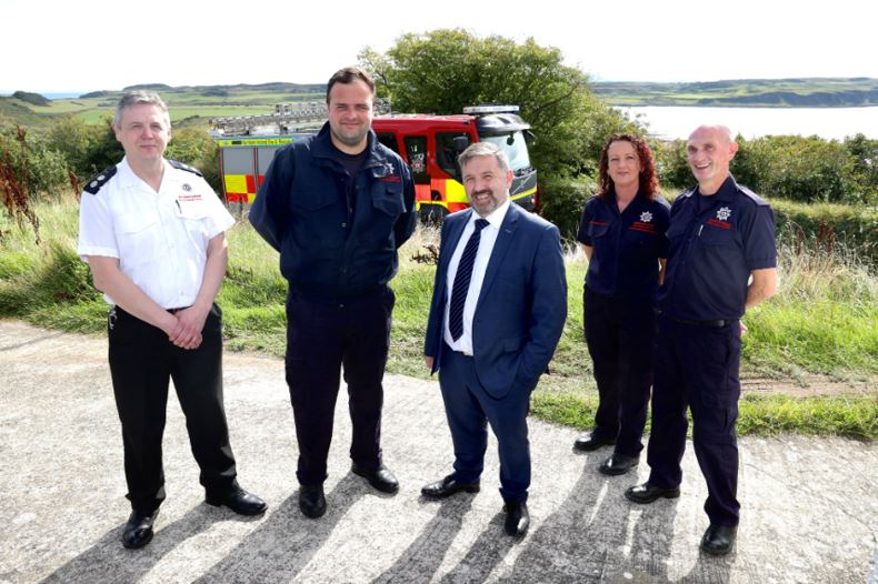 Minister Swann meets Rathlin Island Firefighters