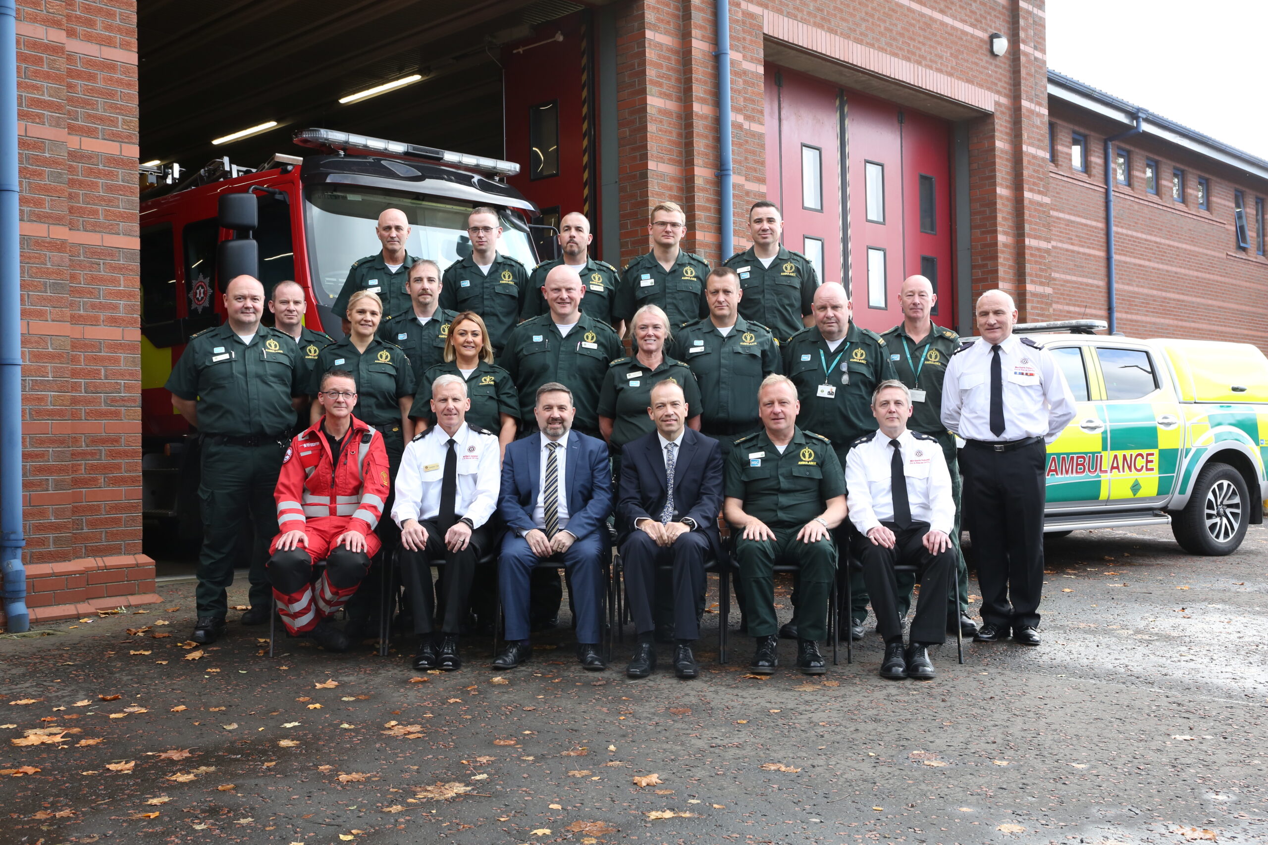 This is group photo showing first responders to the Cresslough Incident