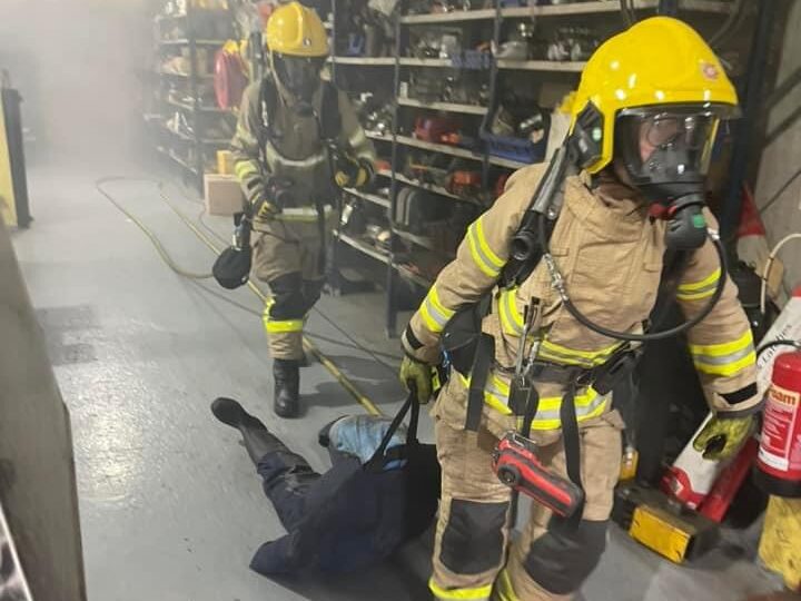 NIFRS Firefighter in training